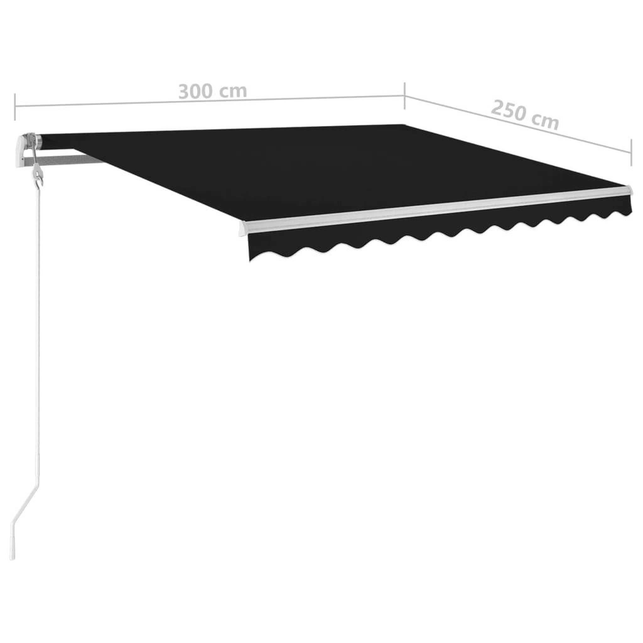 Voir la diapositive 6 : VIDAXL Auvent automatique capteur de vent et LED 300x250 cm Anthracite