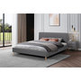 Voir la diapositive 2 : Habitat et Jardin Lit double en tissu  Louise  160 x 200 cm - Gris
