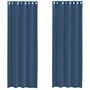 Voir la diapositive 2 : VIDAXL Rideaux en voile avec œillets 2 pcs bleu royal