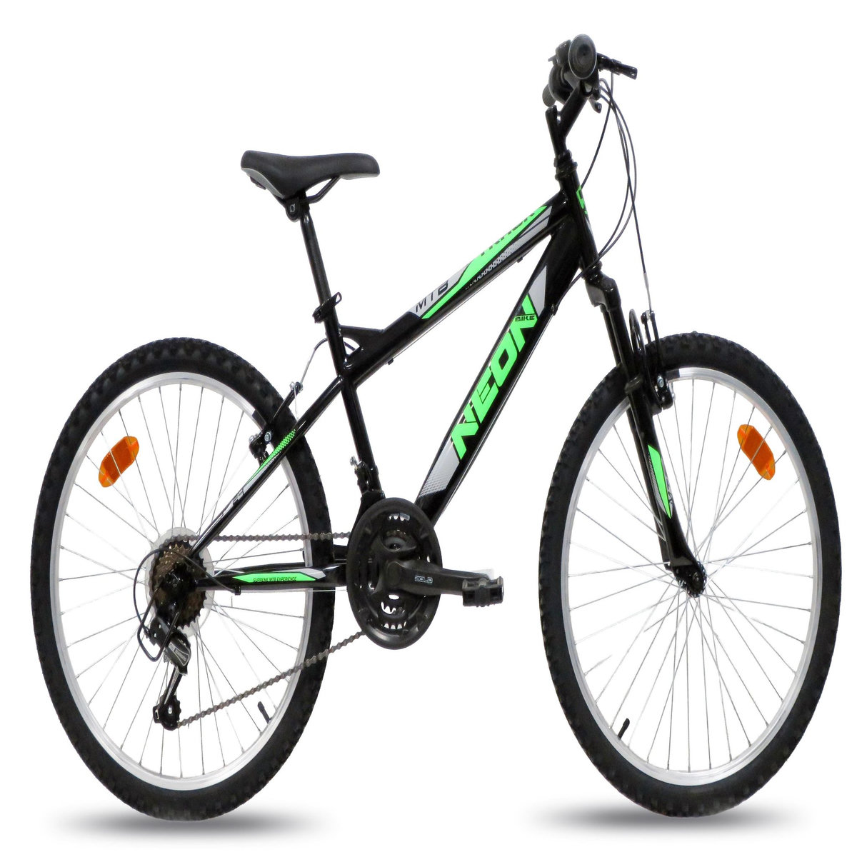 Vélo VTT 24'' - Fourche Télescopique - 18 Vitesses - Dérailleur Shimano TY21 - Freins V-Brake - Jantes Aluminium