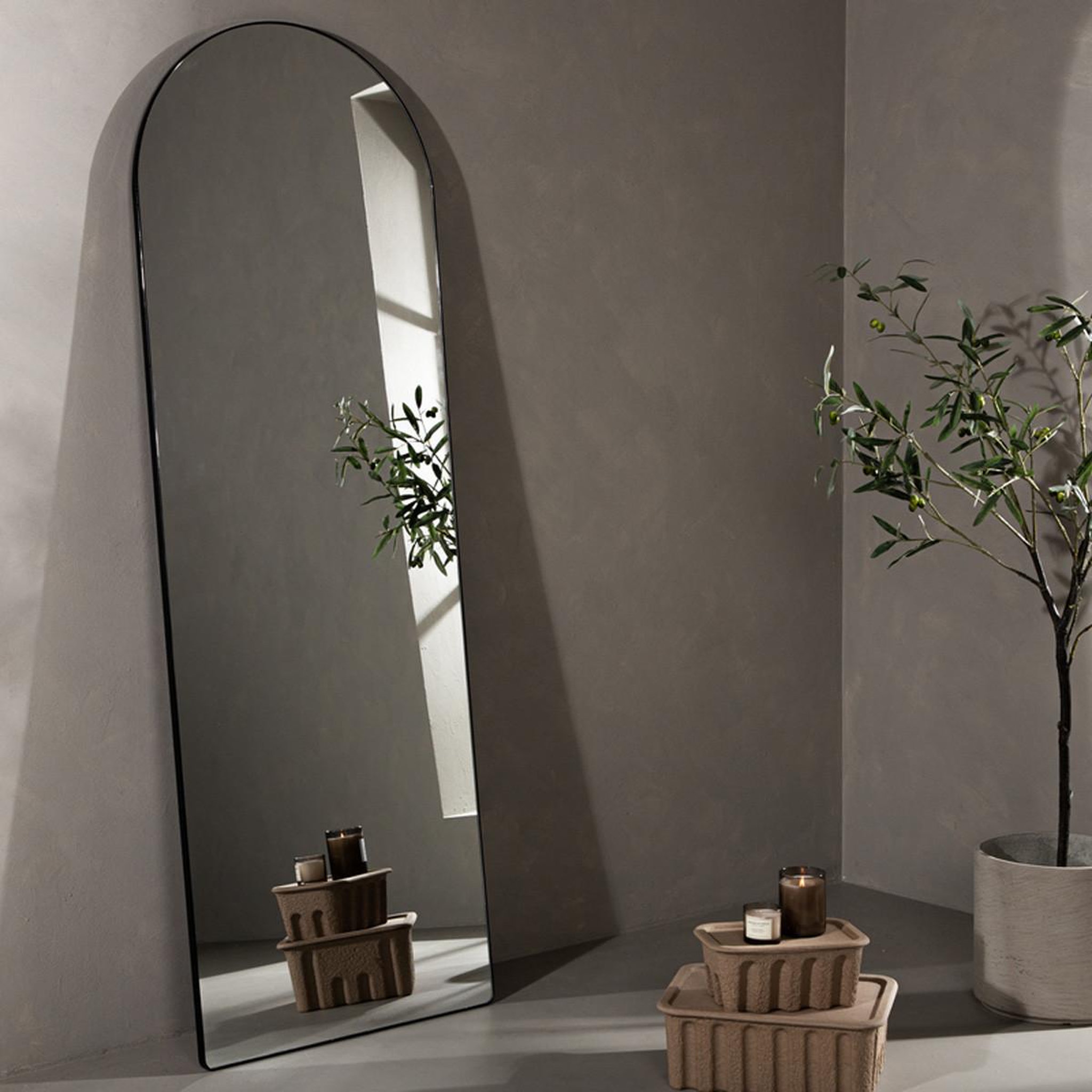 Voir la diapositive 3 : Paris Prix Miroir Mural Déco  Sarasota  193cm Noir