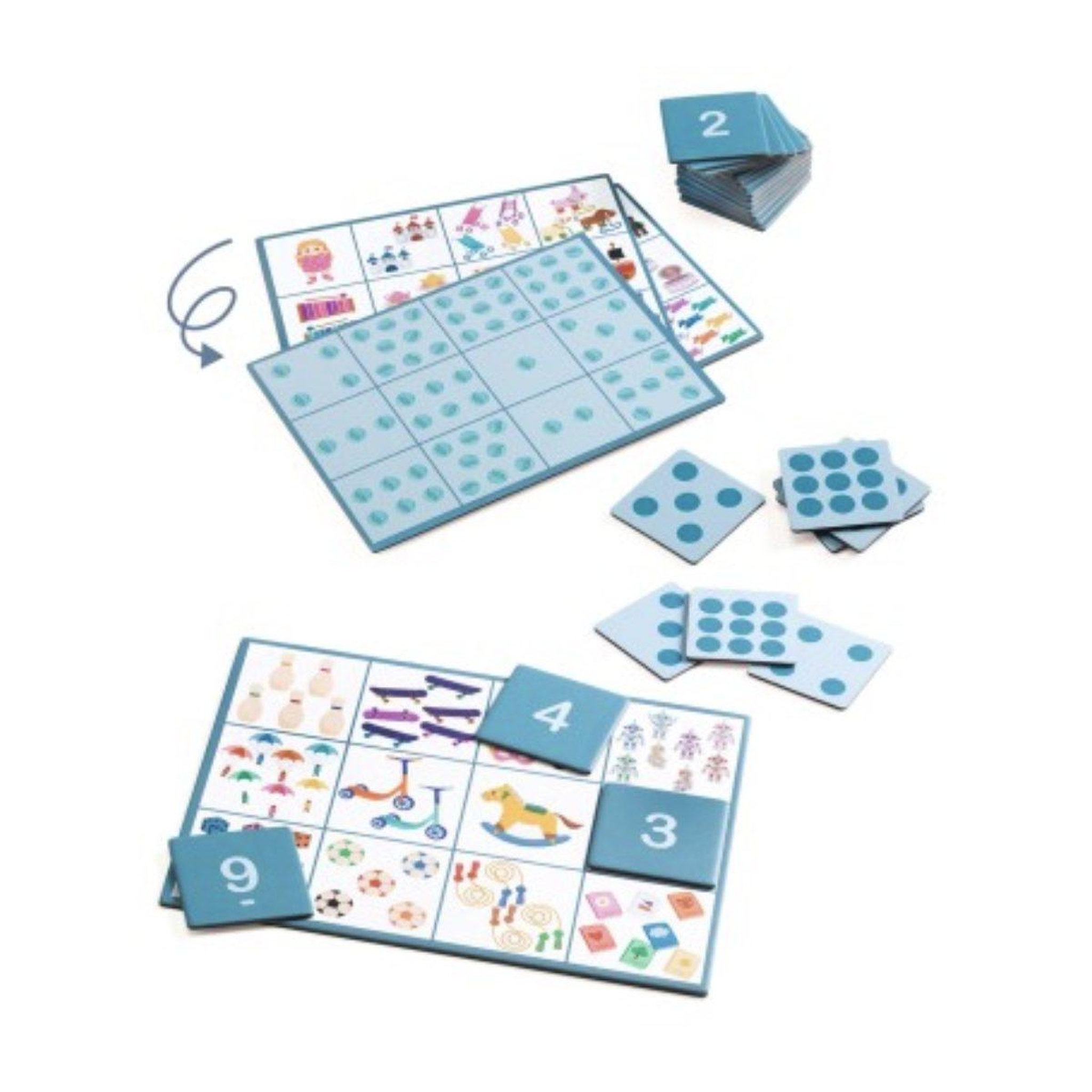 Voir la diapositive 2 : Djeco Jeu numero bingo - 4 lotos -
