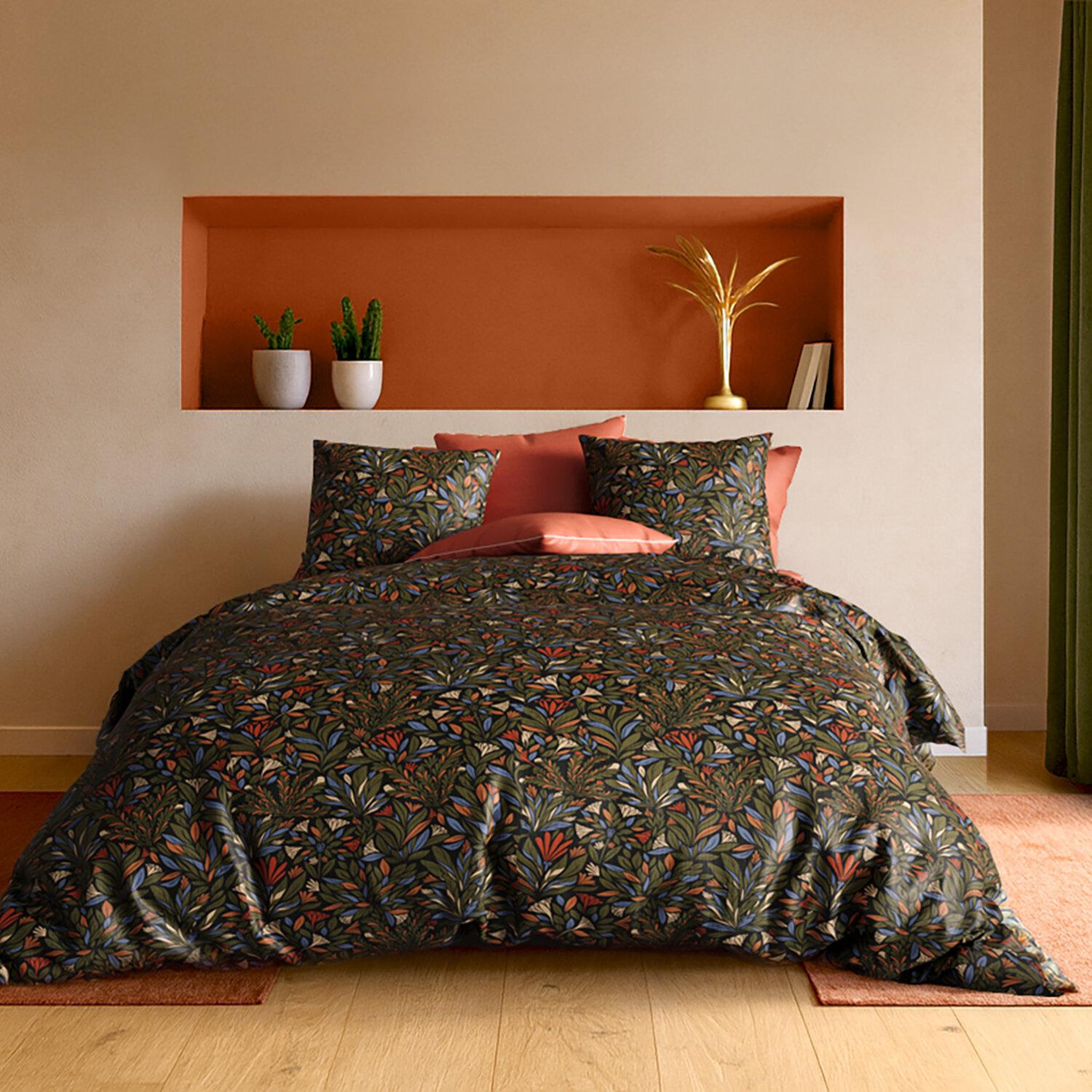 Voir la diapositive 3 : ATELIER DU COTON Parure housse de couette 100% coton 71fils bogota
