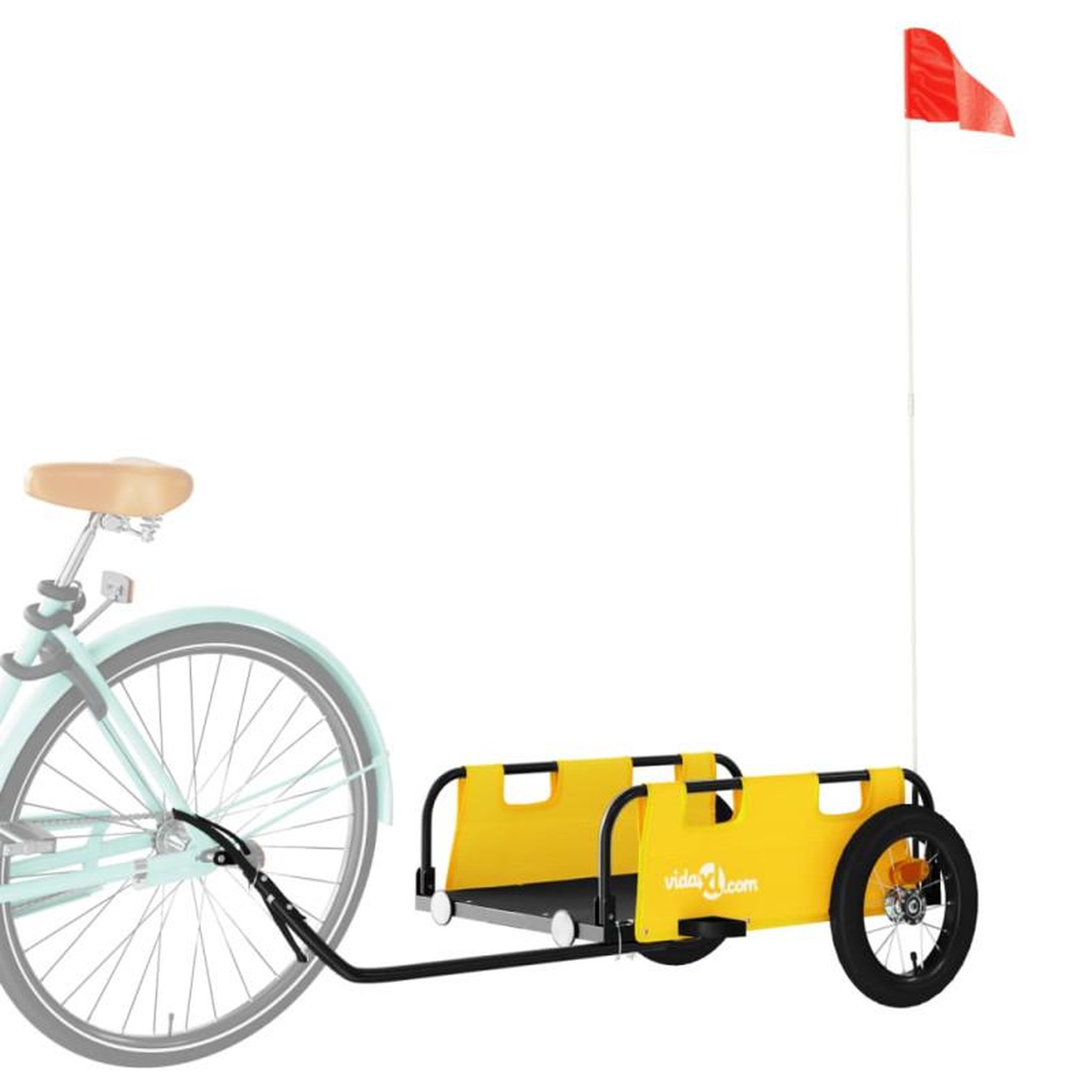 Voir la diapositive 3 : VIDAXL Remorque de vélo jaune tissu oxford et fer