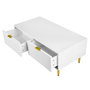 Voir la diapositive 6 : MERAX Table Basse Avec 2 Tiroirs Blanc