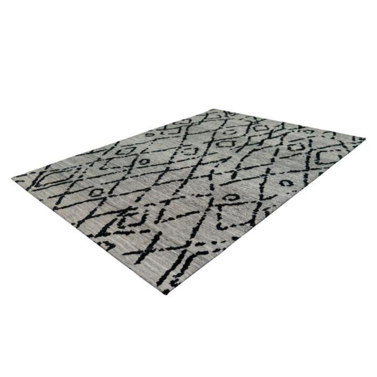 Paris Prix Tapis Jacquard Rétro  River  Gris & Noir