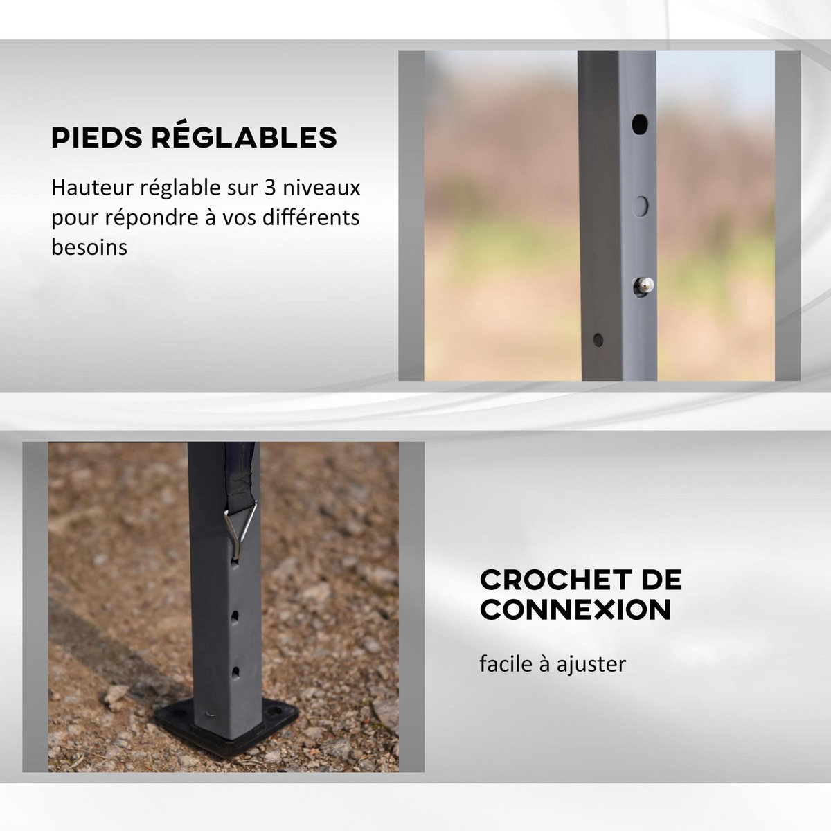 OUTSUNNY Tonnelle barnum de jardin pop-up pliant 5,91L x 2,97l x 2,65H m sac inclus acier époxy gris oxford haute densité marron