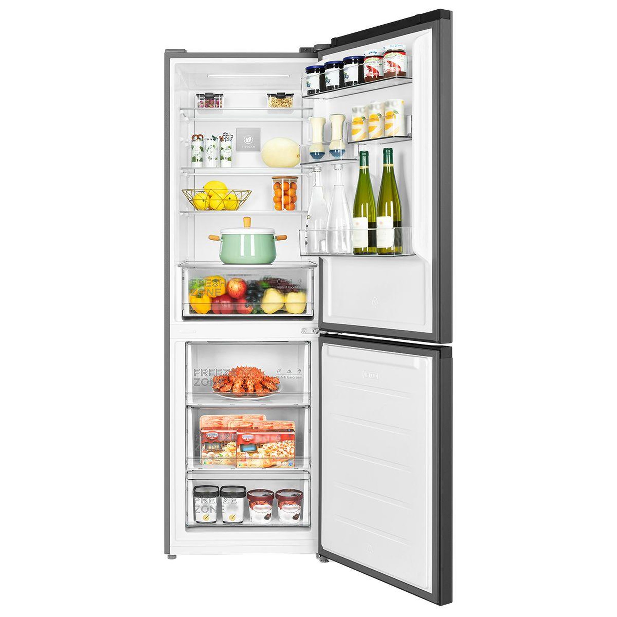 Voir la diapositive 4 : TCL Réfrigérateur combiné RF340BSD0