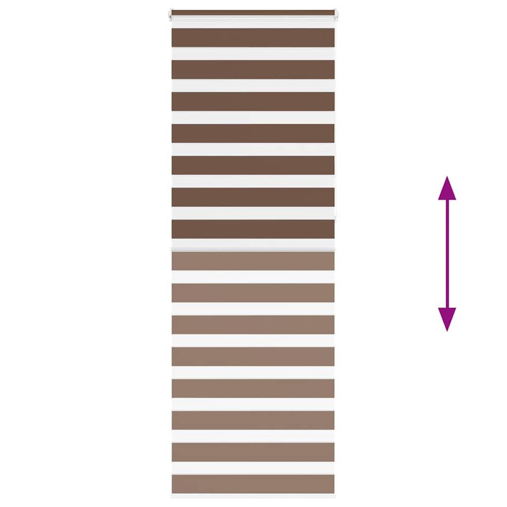 Voir la diapositive 5 : VIDAXL Store zebre marron 70x230 cm largeur du tissu 65,9 cm polyester