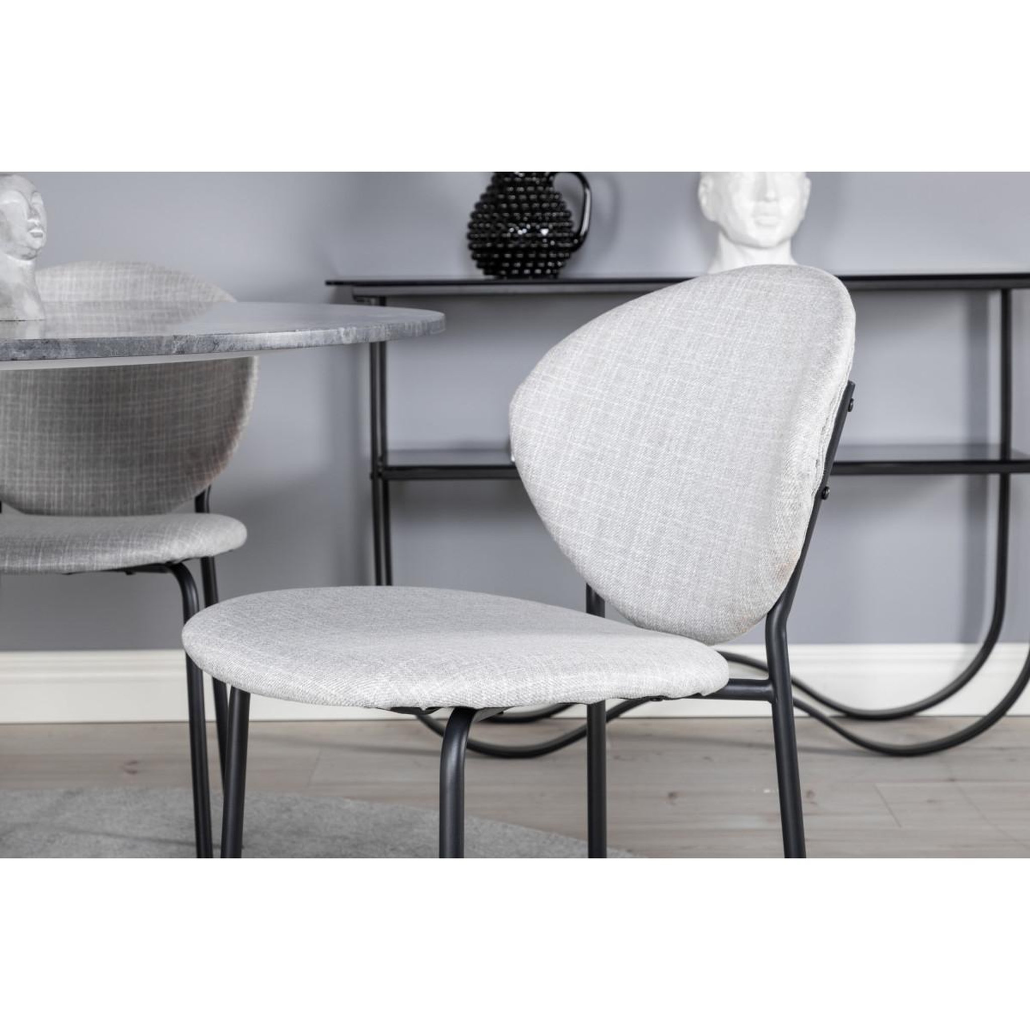 Voir la diapositive 5 : Paris Prix Ensemble table à manger & 4 chaises  estelle i & vault  106cm gris foncé & gris