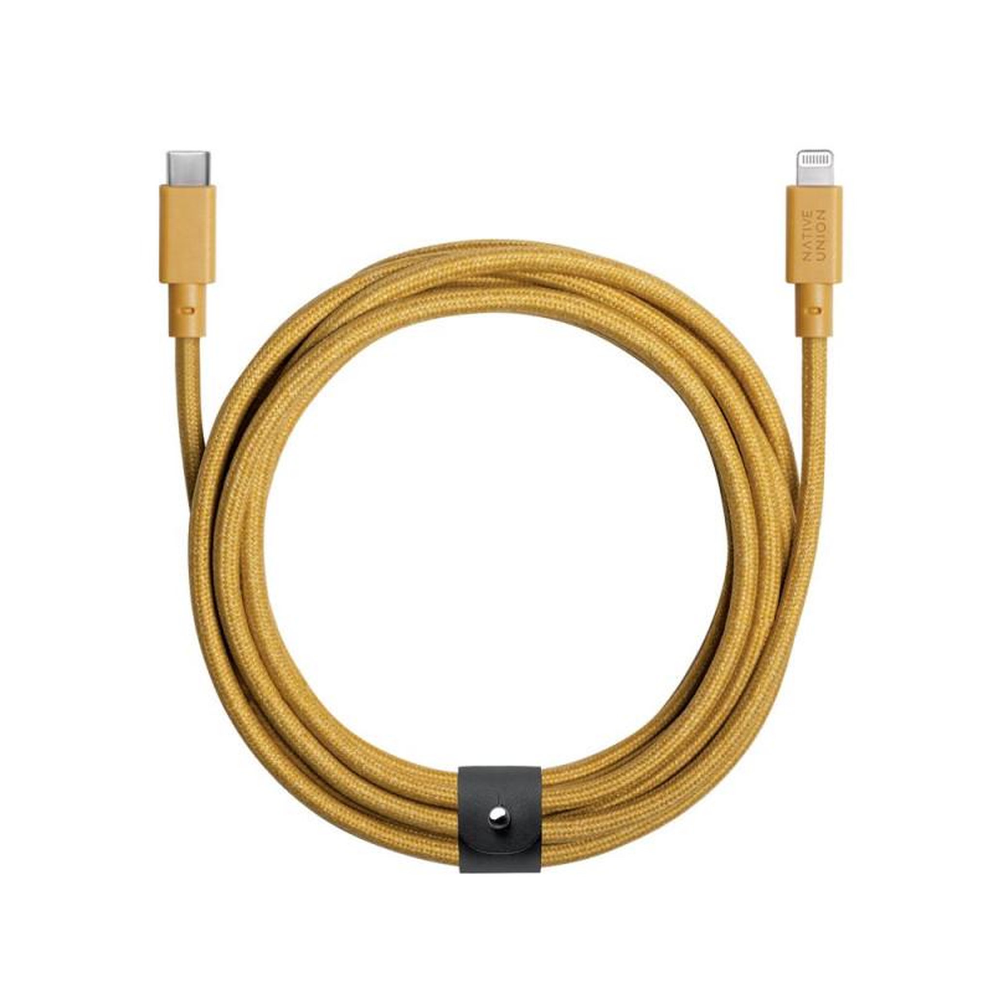NATIVE UNION Câble Native Union Belt XL USB C vers Lightning 3 m pour iPhones iPads AirPods Jaune