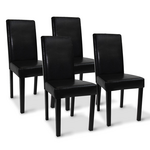 ID MARKET Lot de 4 chaises HANNAH noires pour salle à manger