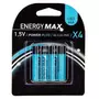 ENERGY MAX Lot de 4 Piles LR03  Power Plus  4cm Bleu