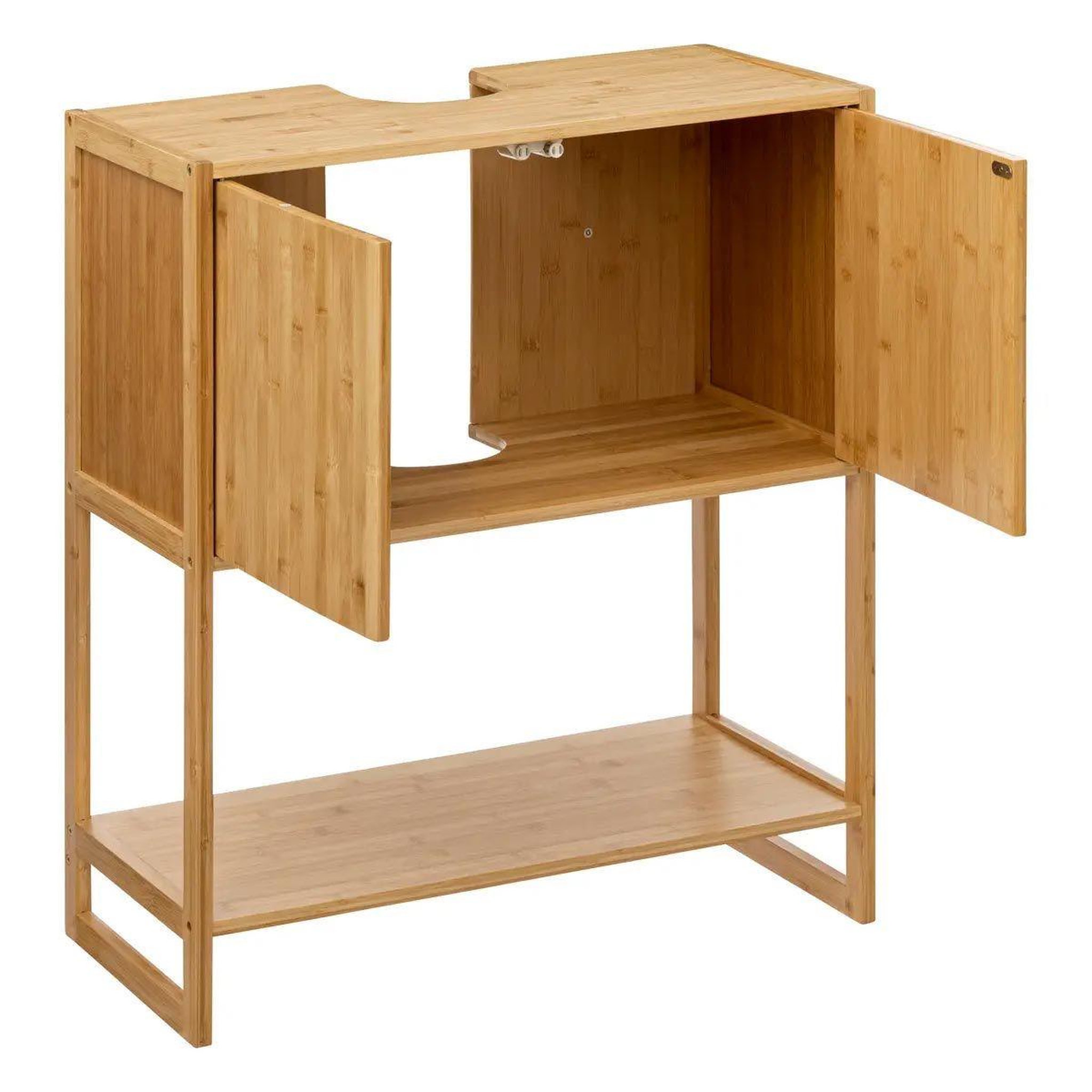 Voir la diapositive 2 : FIVE Meuble sous lavabo en bambou  jim  80cm naturel