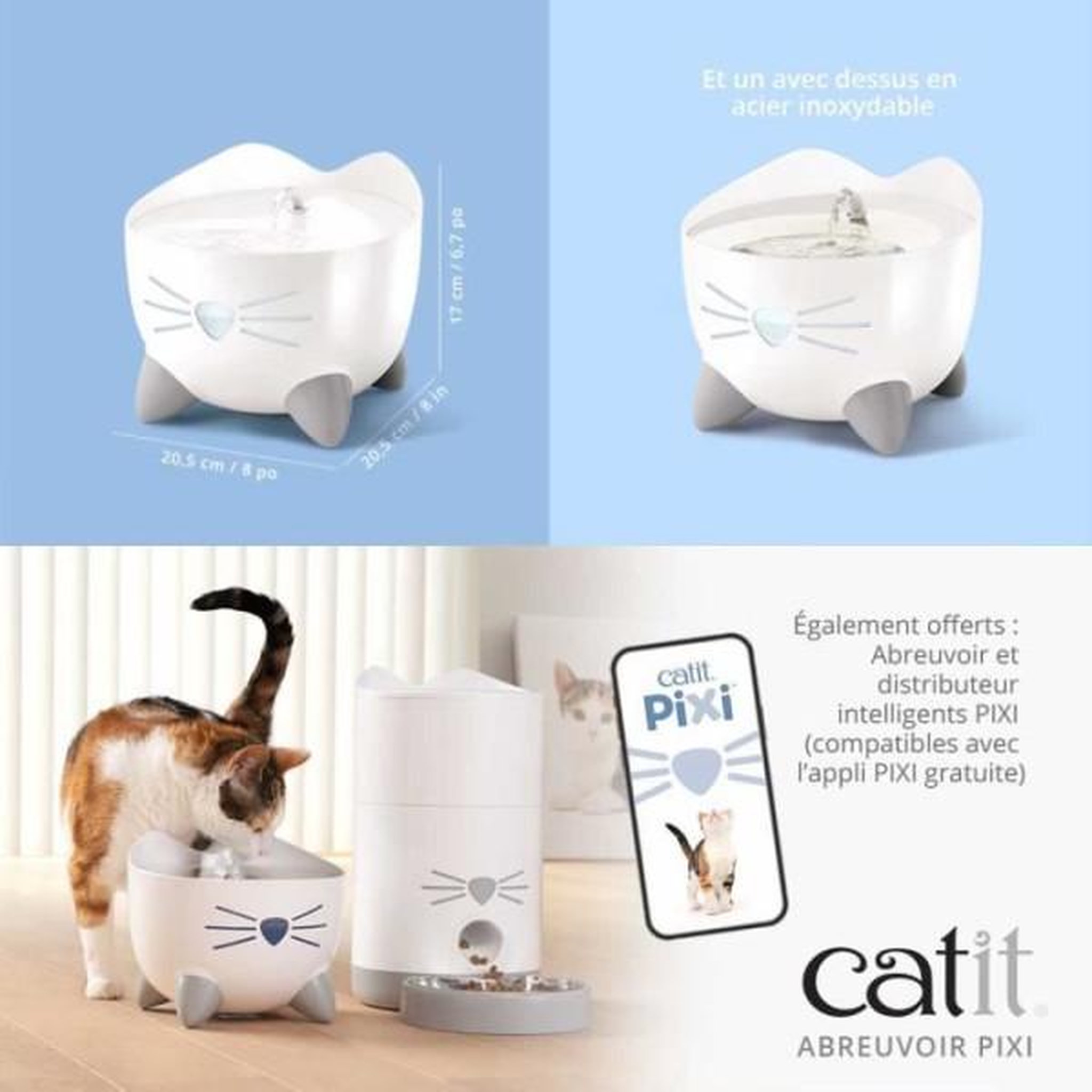 Voir la diapositive 3 : MARKET24 CAT IT Fontaine a eau automatique pour chat - 2,5 L - Vert