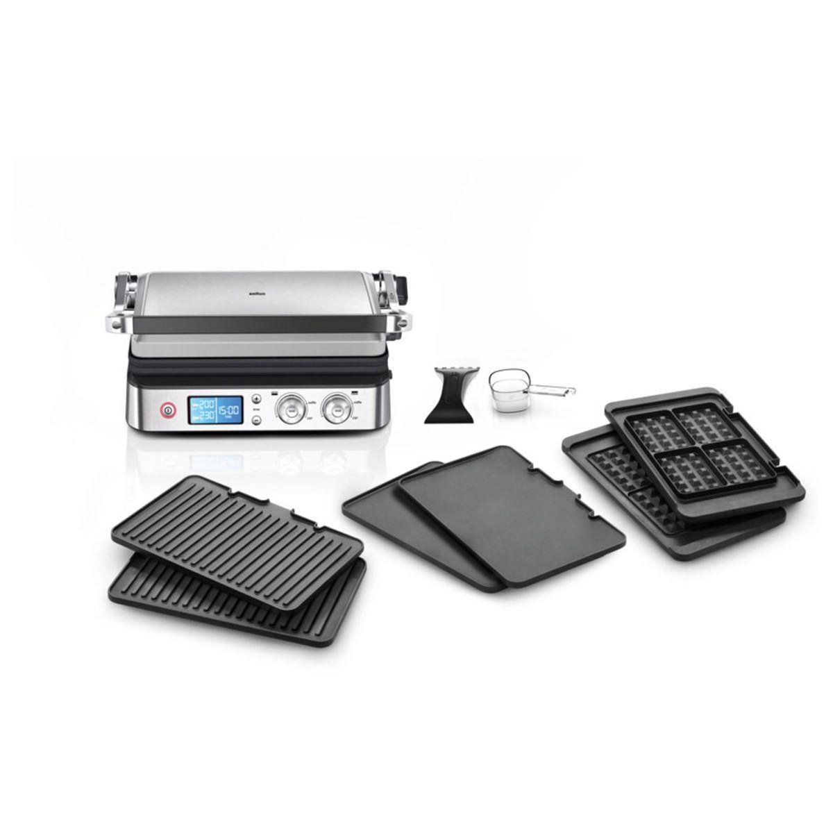 BRAUN Grille-viande CG9047 inox 3 jeux de plaques amovibles, 37x23 cm