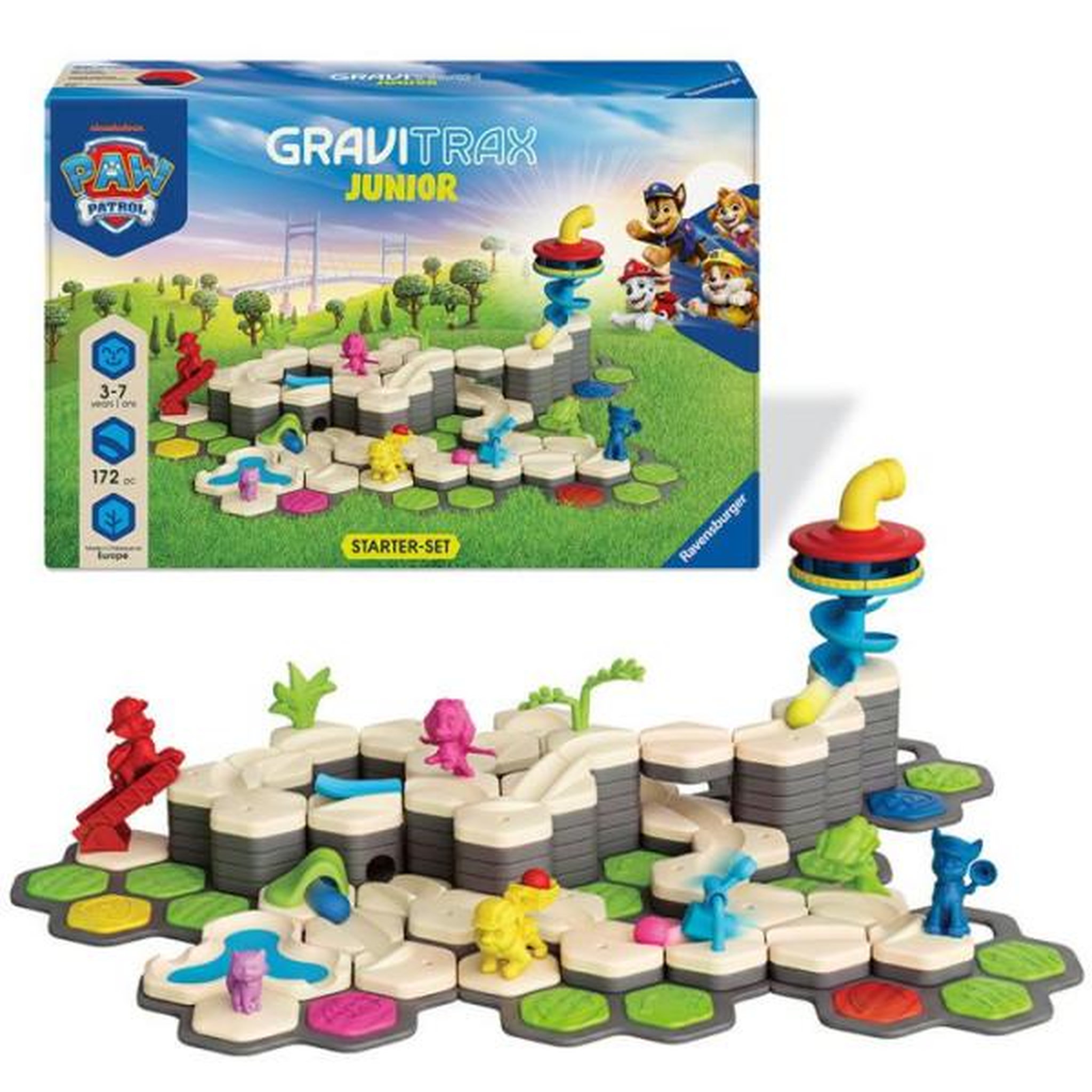 RAVENSBURGER Ravensburger - gravitrax junior xxl-starter set pat patrouille+170 pieces-circuit de billes-jeu de construction-des 3 ans-120200