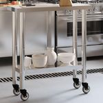 VIDAXL Table de travail de cuisine avec roues 82,5x30x85 cm inox