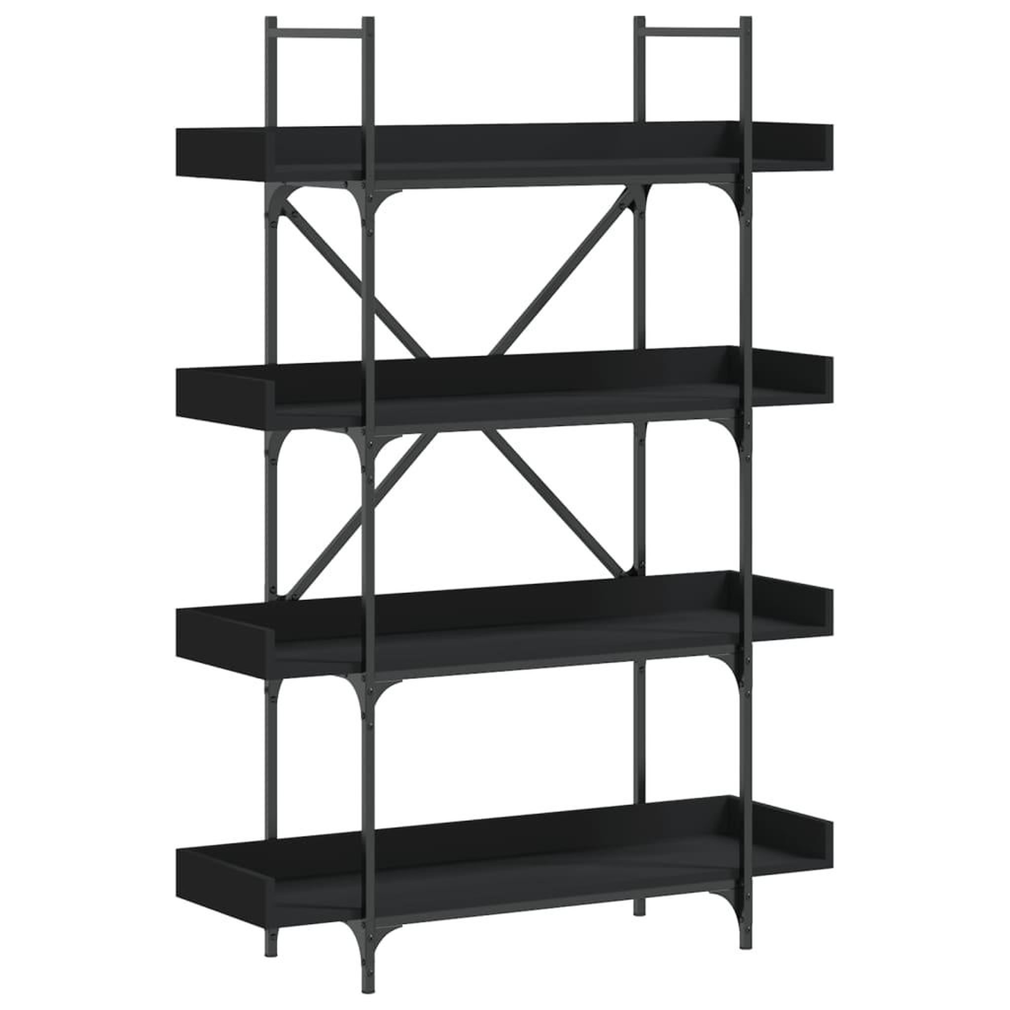 Voir la diapositive 2 : VIDAXL Bibliotheque a 4 niveaux noir 100x33x145,5 cm bois d'ingenierie