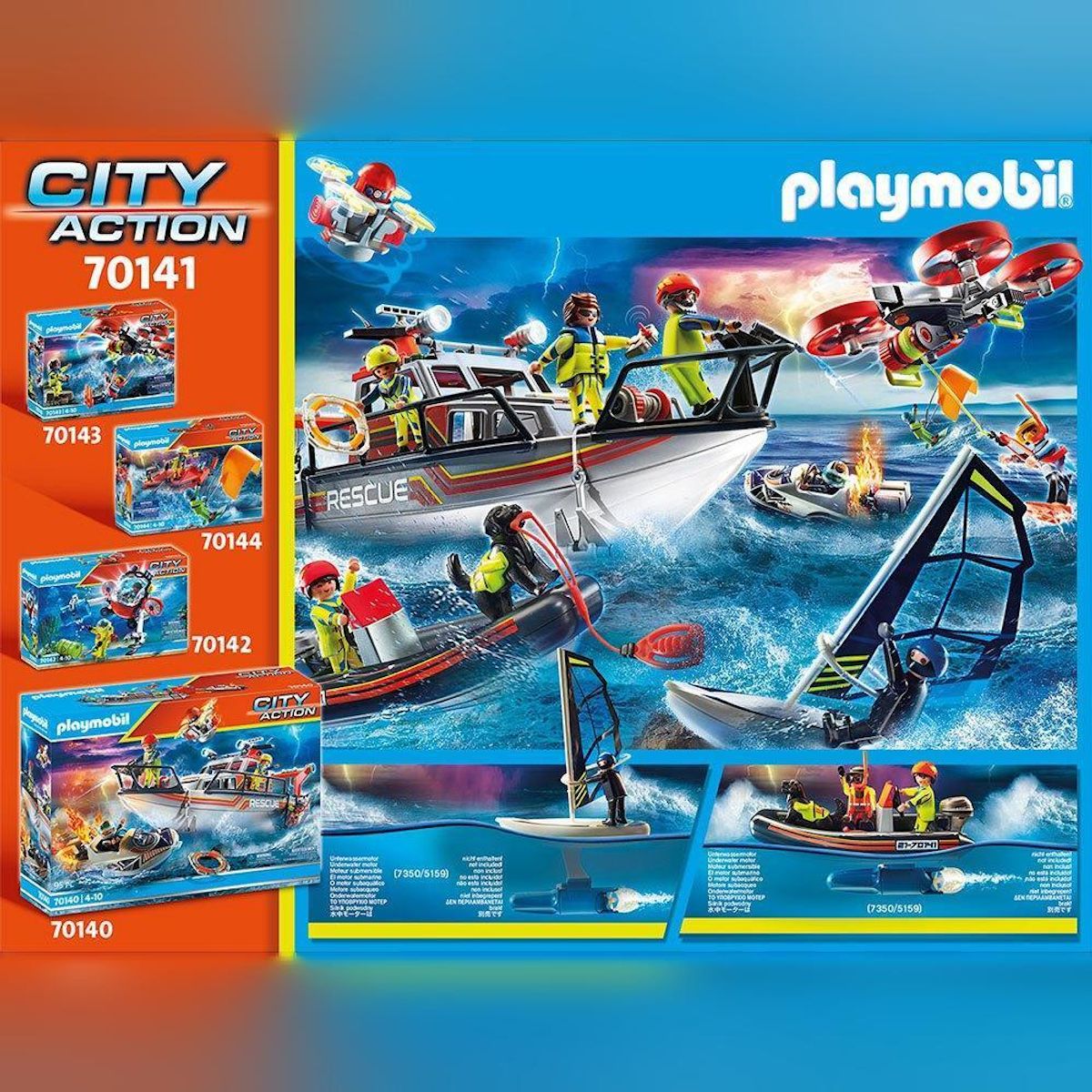 PLAYMOBIL Ensemble de jeu Playmobil Sauvetage Maritime multicolore