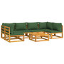 Voir la diapositive 3 : VIDAXL Salon de jardin 7 pcs avec coussins vert bois massif