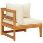 Voir la diapositive 3 : VIDAXL Canape d'angle avec coussins blanc creme Bois d'acacia solide