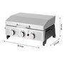 Voir la diapositive 4 : Habitat et Jardin Plancha à gaz avec 3 bruleurs et couvercle en métal  Fasto  - 7,5 kw - Gris