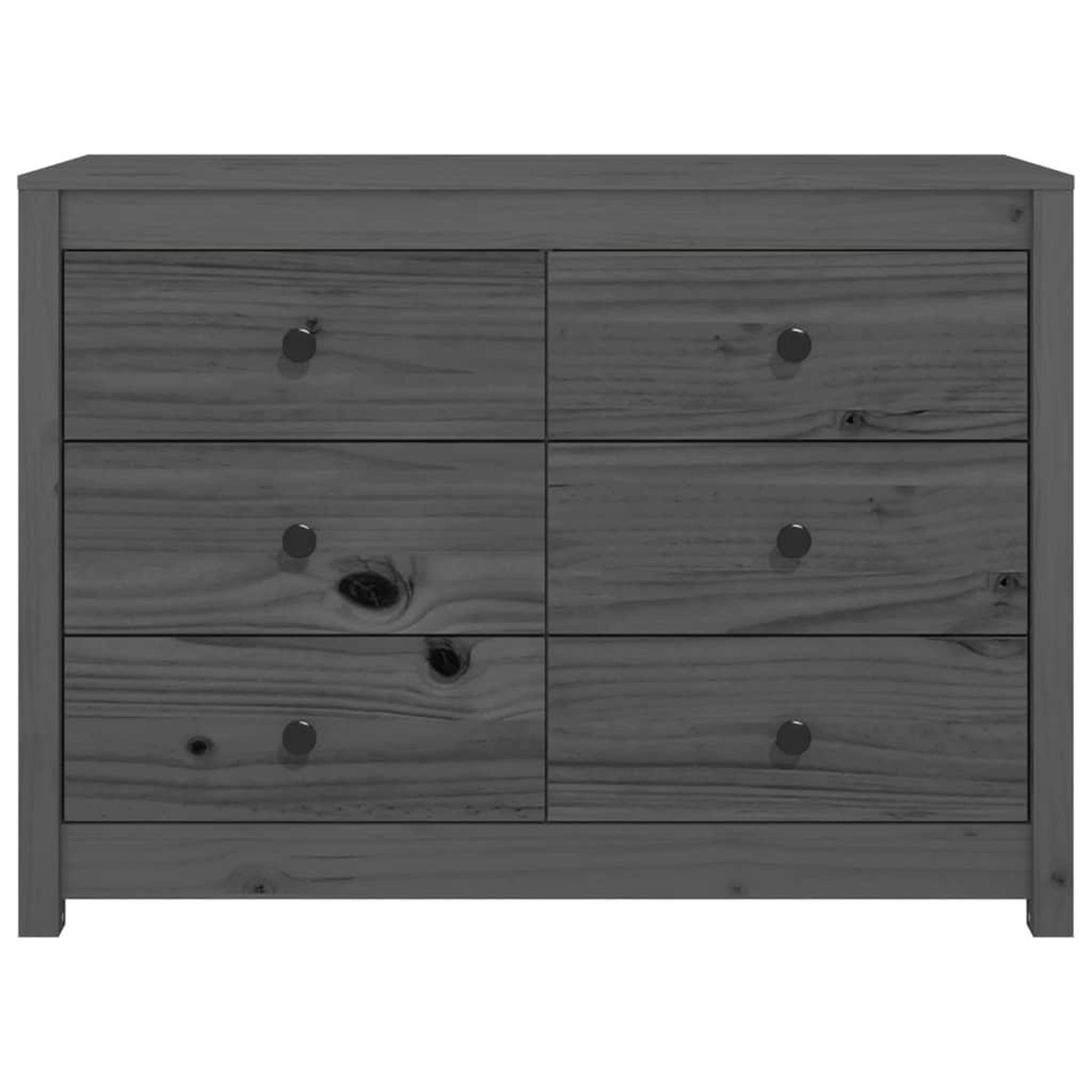 Voir la diapositive 4 : VIDAXL Armoire laterale Gris 100x40x72 cm Bois de pin massif