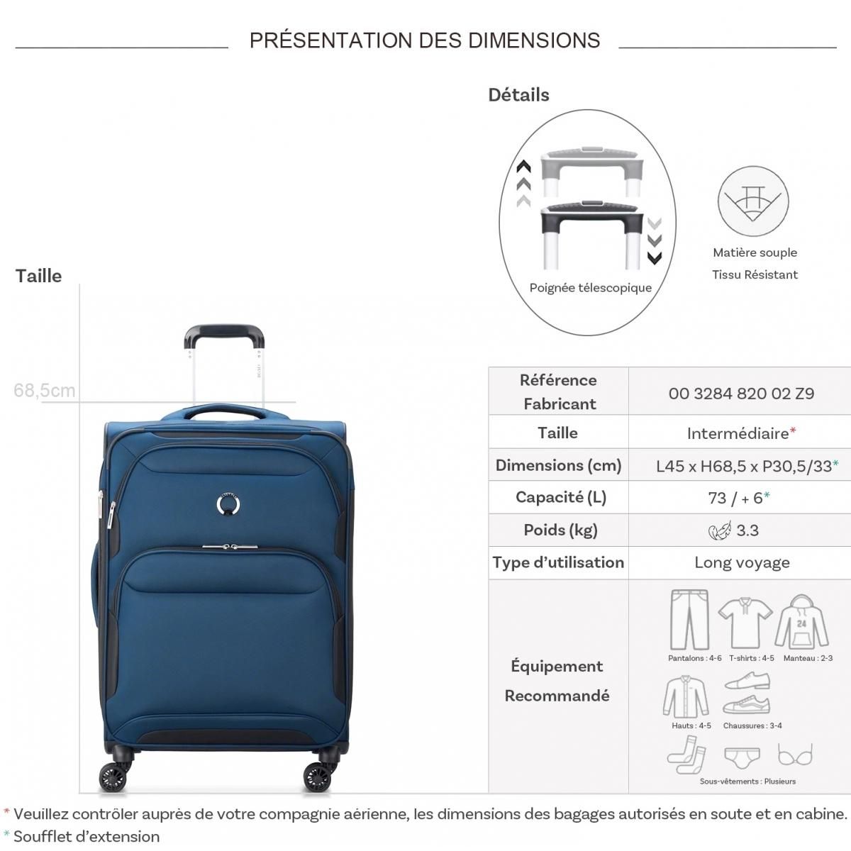 Delsey Valise souple SkyMax 2.0 TSA 68.5cm