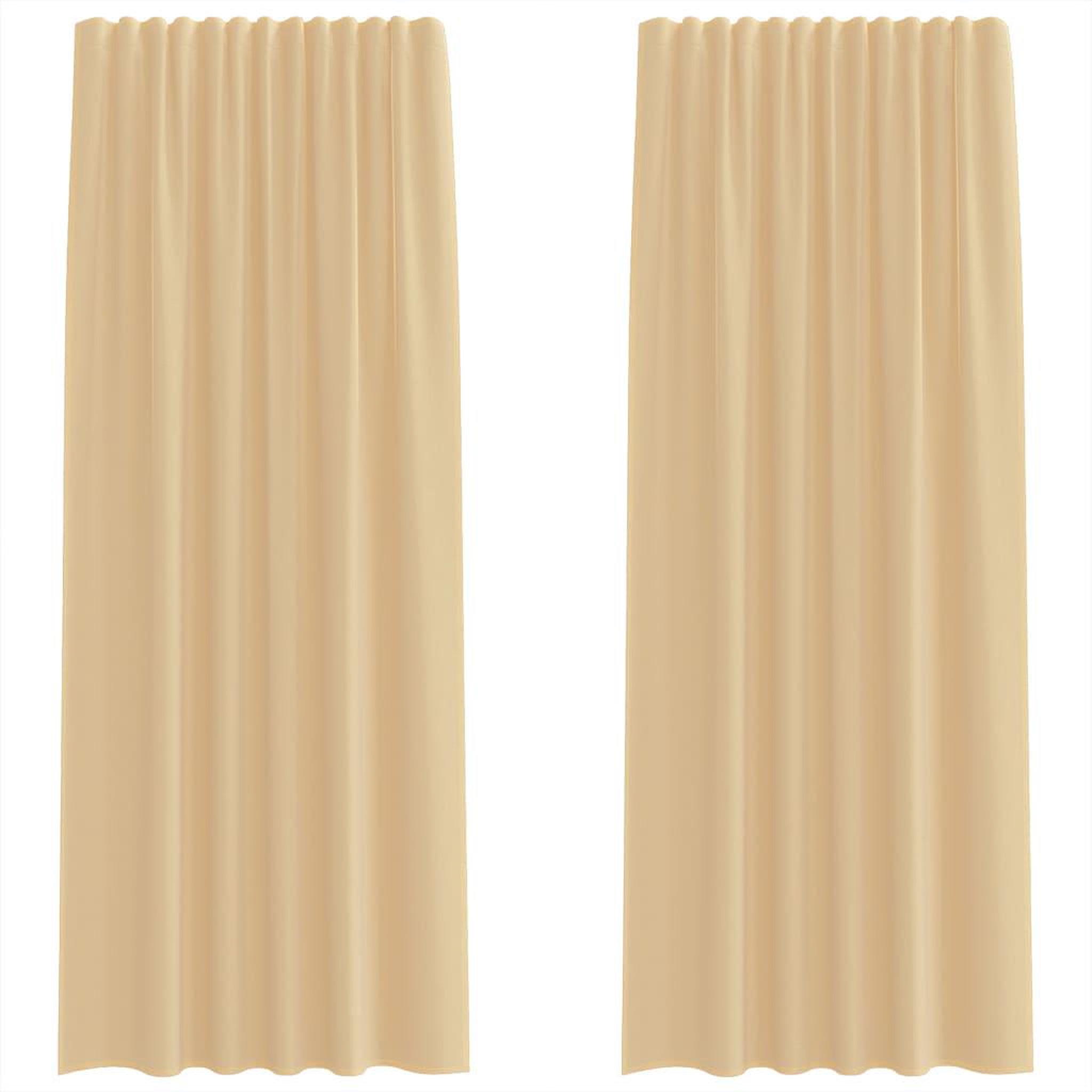 Voir la diapositive 2 : VIDAXL Rideaux en voile avec boucles 2 pcs sable 140x225 cm