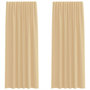 Voir la diapositive 2 : VIDAXL Rideaux en voile avec boucles 2 pcs sable 140x225 cm