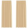 Voir la diapositive 2 : VIDAXL Rideaux en voile avec boucles 2 pcs sable 140x225 cm