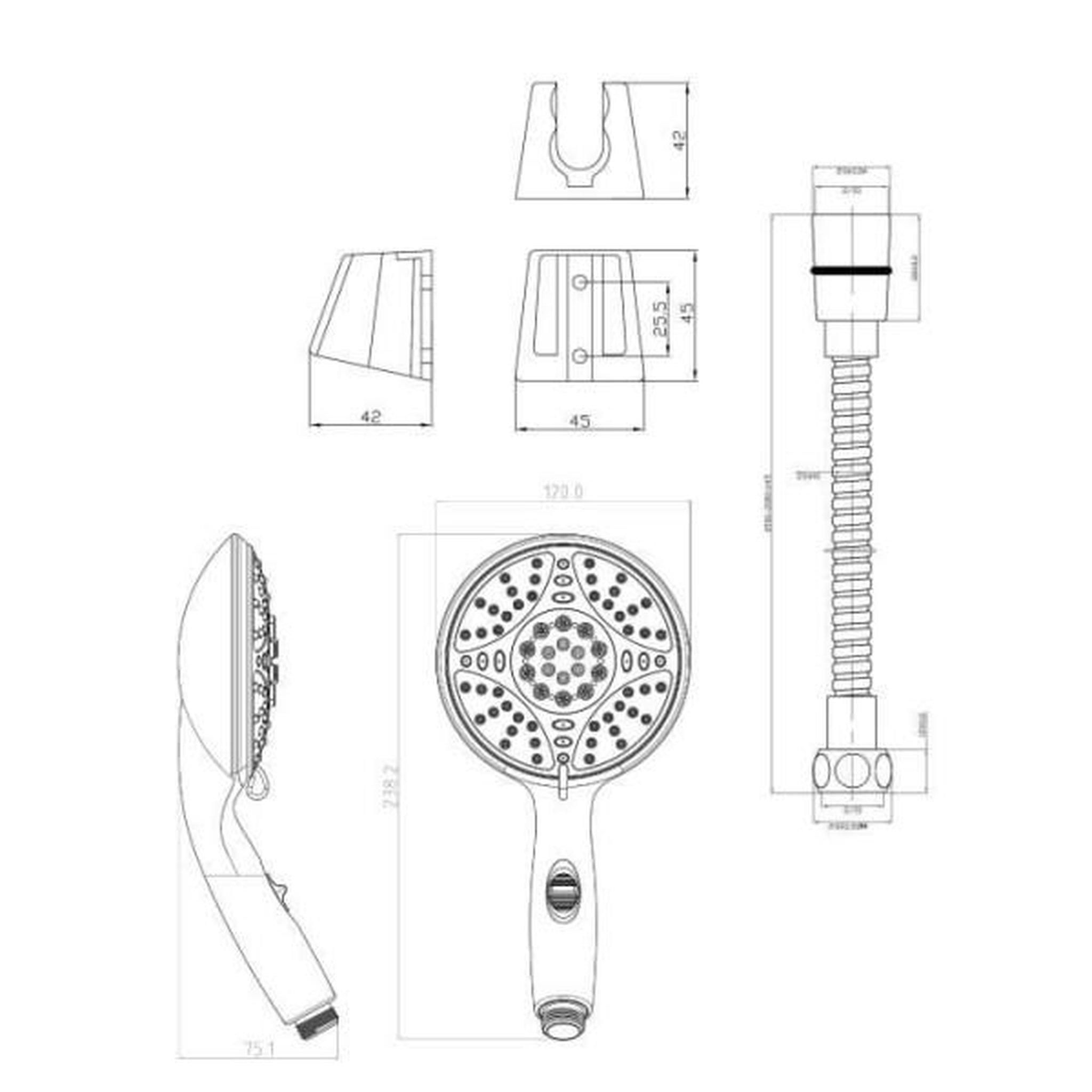 Voir la diapositive 2 : ROUSSEAU Rousseau combine flexible 5 jets leptis chrome