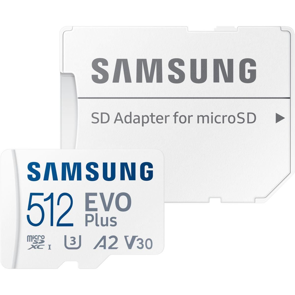 Samsung Carte Micro SD 512Go Evo plus avec adaptateur