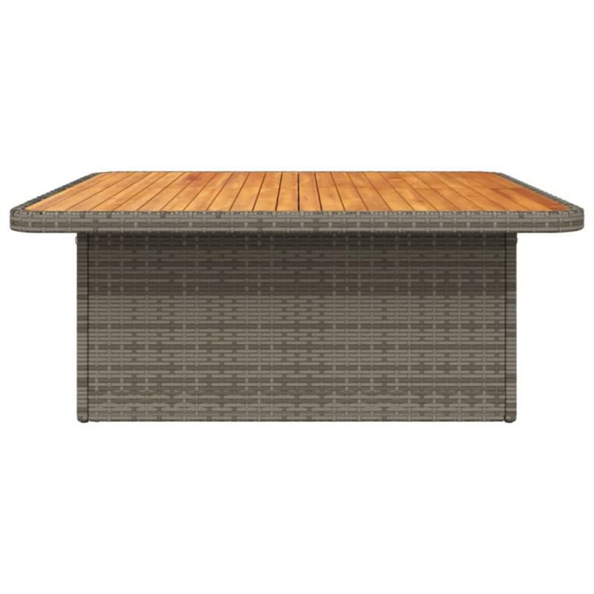 VIDAXL Table de jardin gris 110x110x71 cm Résine tressée bois d acacia