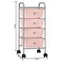 Voir la diapositive 6 : VIDAXL Chariot de rangement mobile a 4 tiroirs Rose Plastique