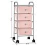 Voir la diapositive 6 : VIDAXL Chariot de rangement mobile a 4 tiroirs Rose Plastique
