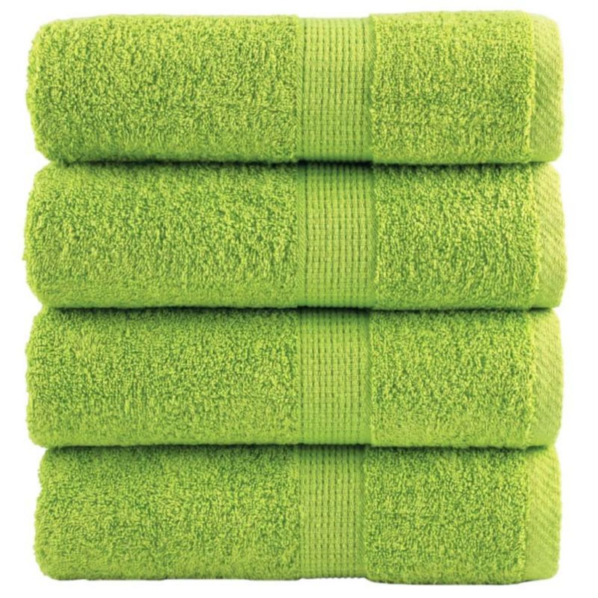 VIDAXL Serviettes de visage de qualité sup. SOLUND 4 pcs vert pomme