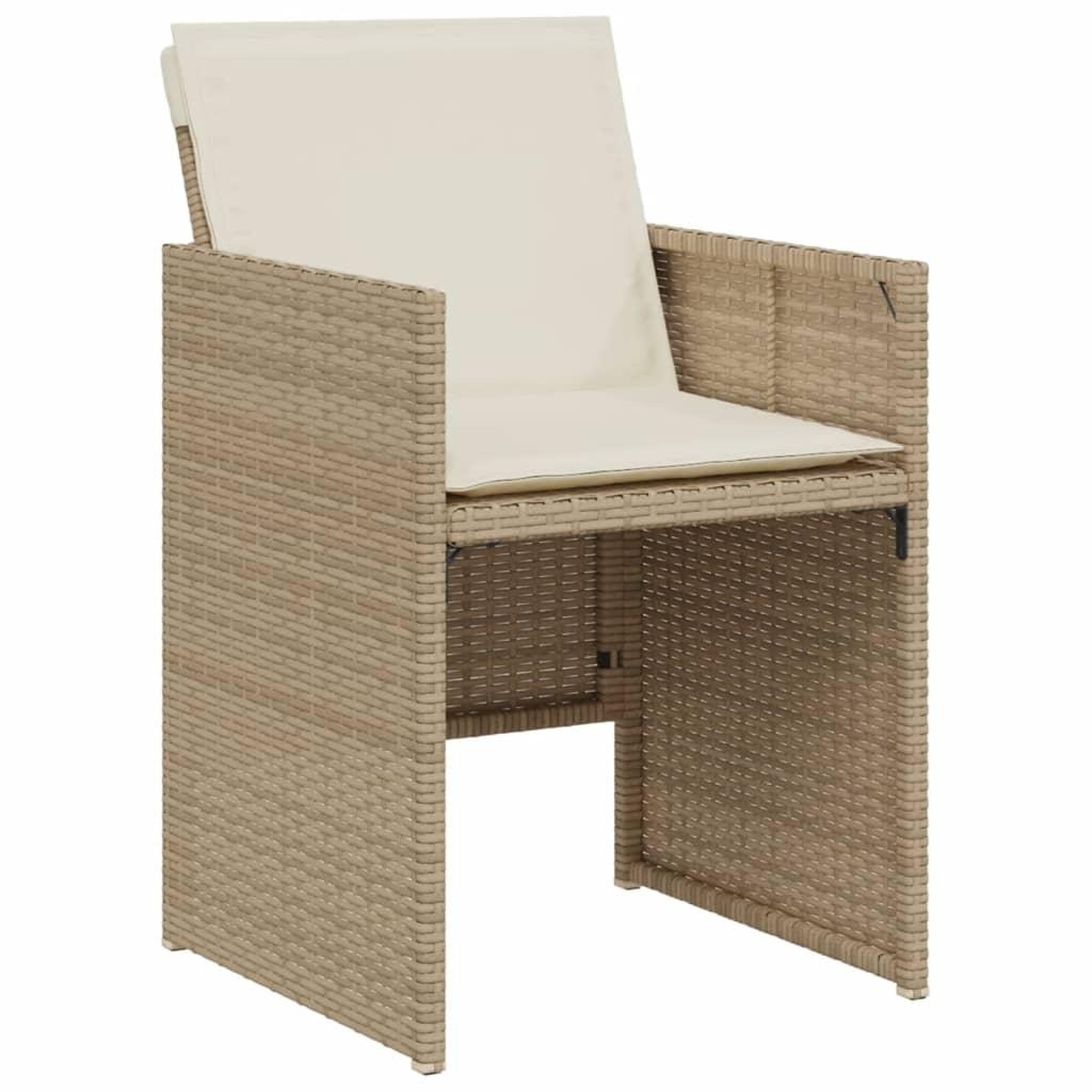 Voir la diapositive 4 : VIDAXL Ensemble de bistro 3 pcs avec coussins beige resine tressee