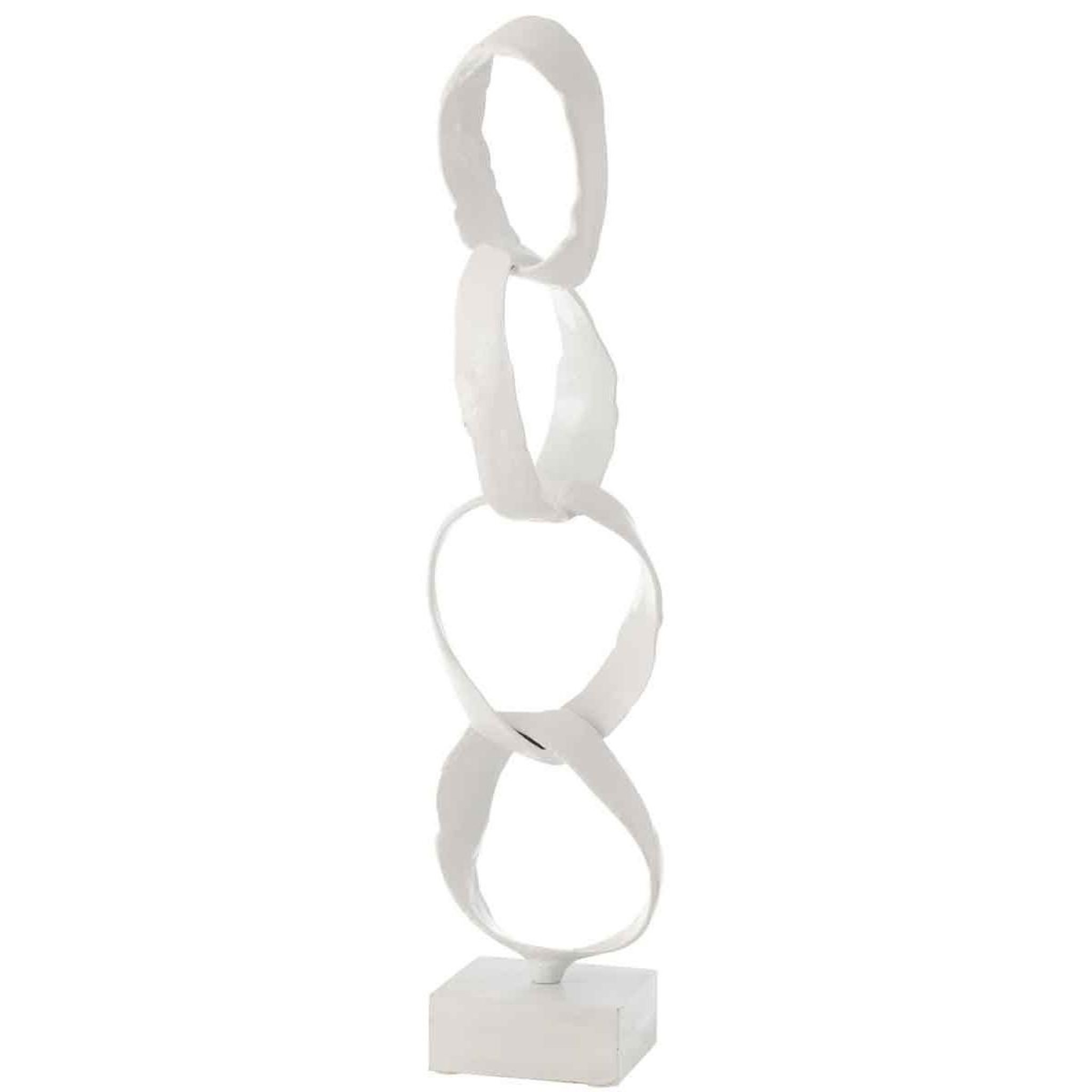 J-LINE Anneaux déco sur pied  jarvis  56cm blanc