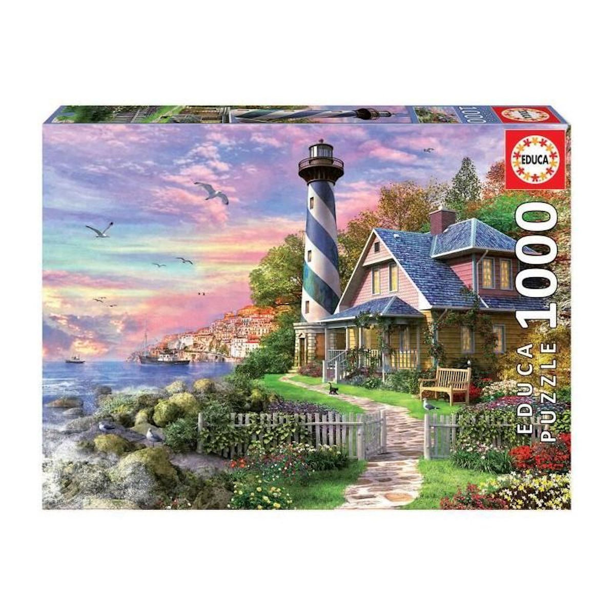 EDUCA Puzzle 1000 pièces Rock Bay Phare – EDUCA – Puzzle adulte – Grand format