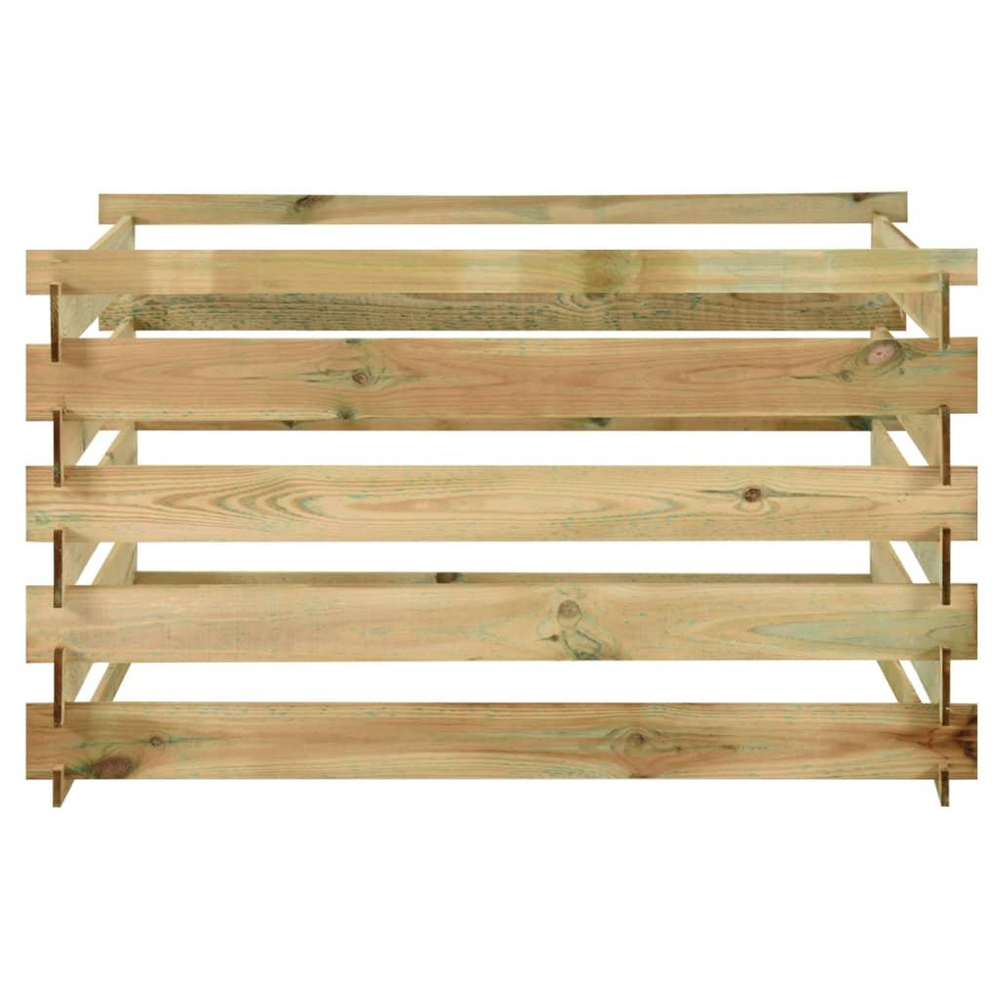 Voir la diapositive 3 : VIDAXL Composteur de jardin a lattes 120x120x70cm bois de pin impregne