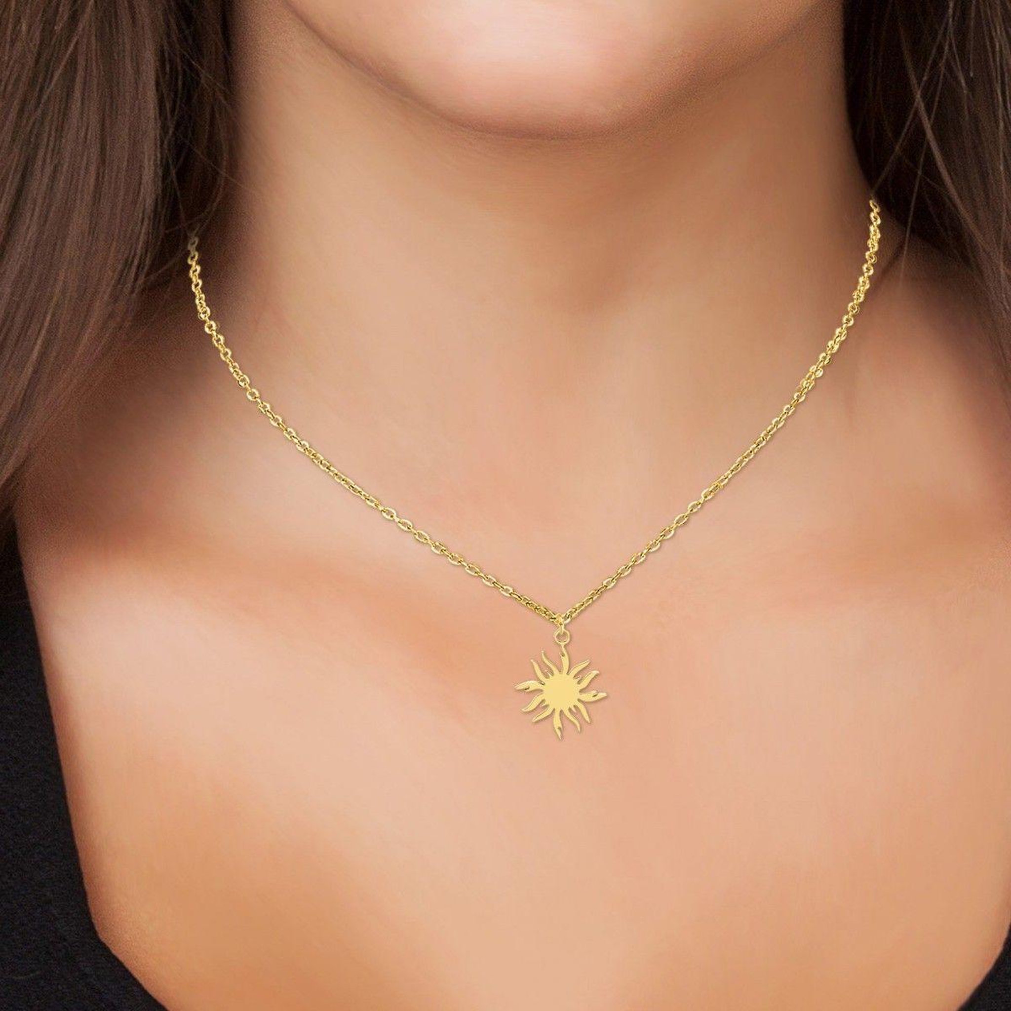 Voir la diapositive 3 : SC BOHEME Collier soleil SC Bohème en acier inoxydable
