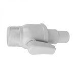 LINXOR Vanne 1/4 de tour 1 - 1/2 - Diam 32/38 mm pour tuyau flottant de piscine - Blanc