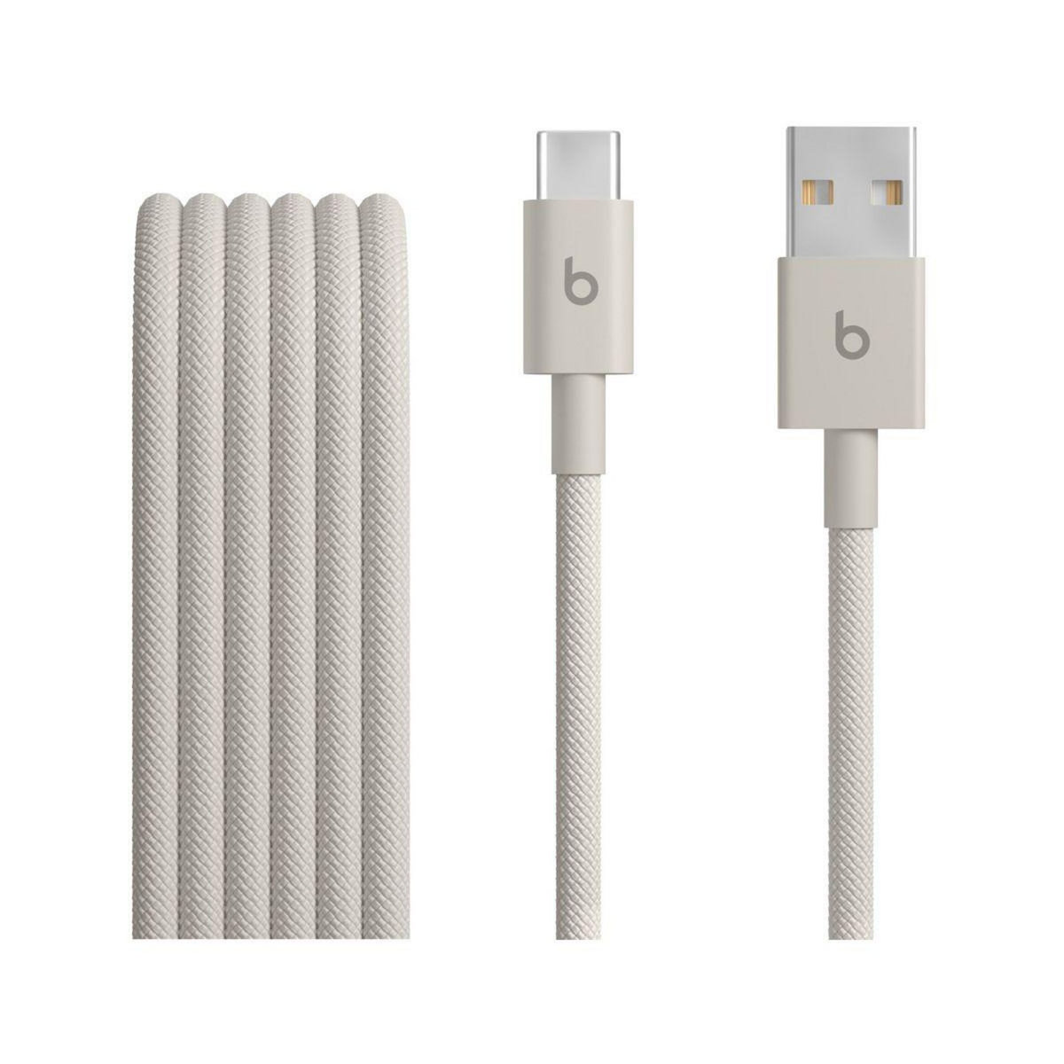 BEATS Câble de charge tissé USB-A vers USB-C 1M50 Gris éclair