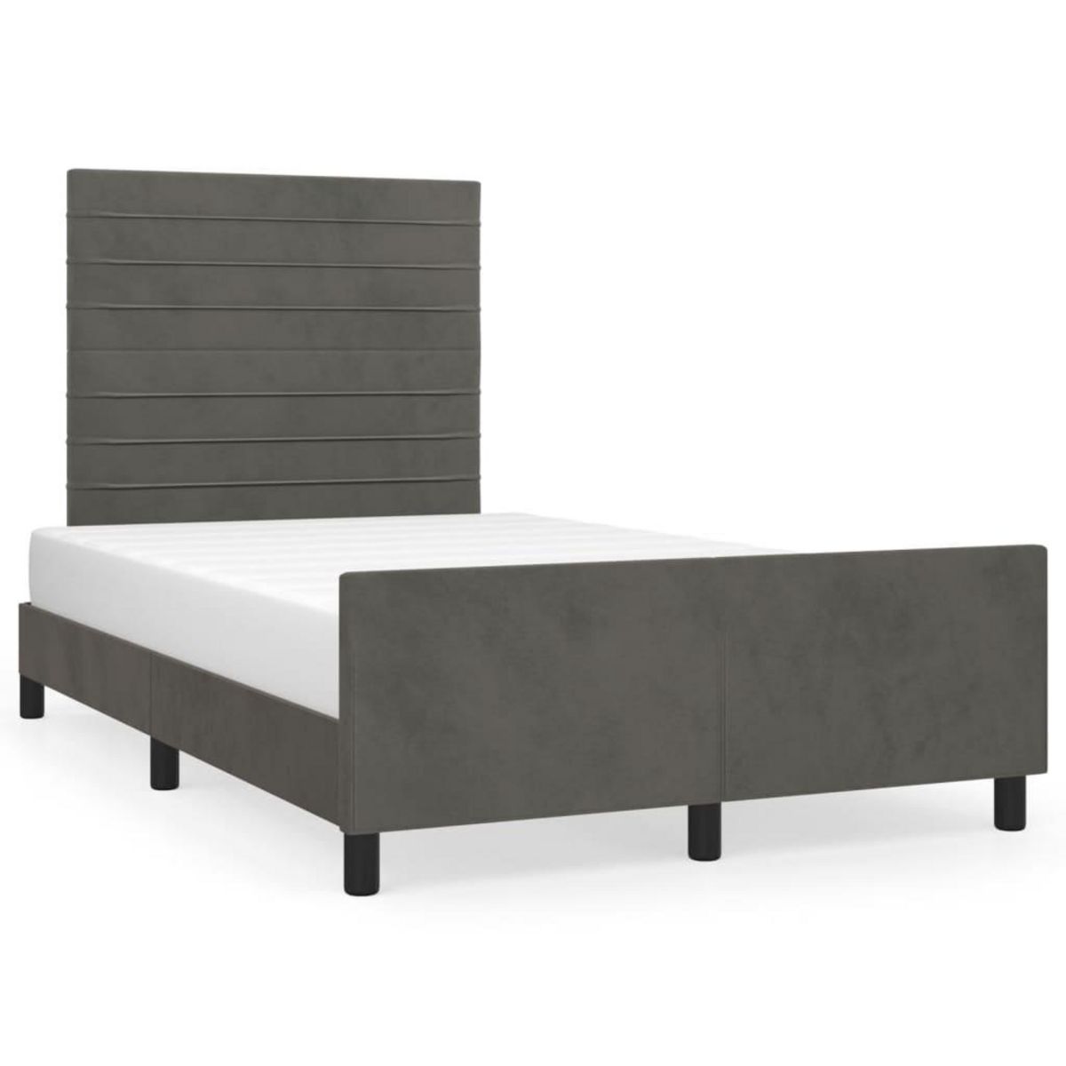 VIDAXL Cadre de lit sans matelas gris fonce 120x200 cm velours
