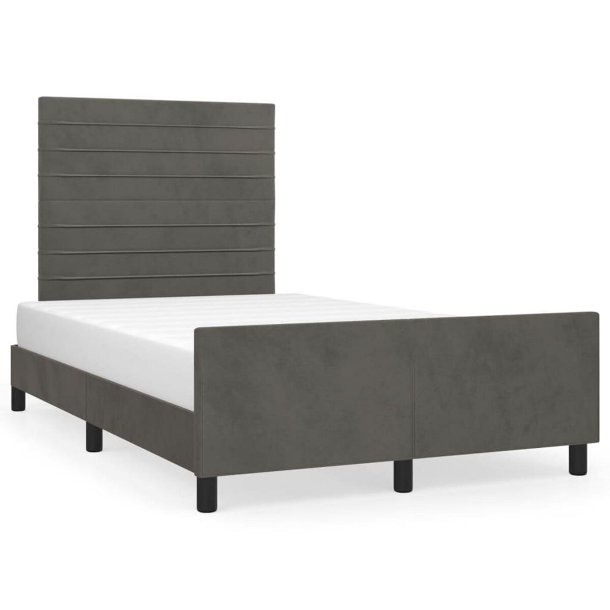 VIDAXL Cadre de lit sans matelas gris fonce 120x200 cm velours