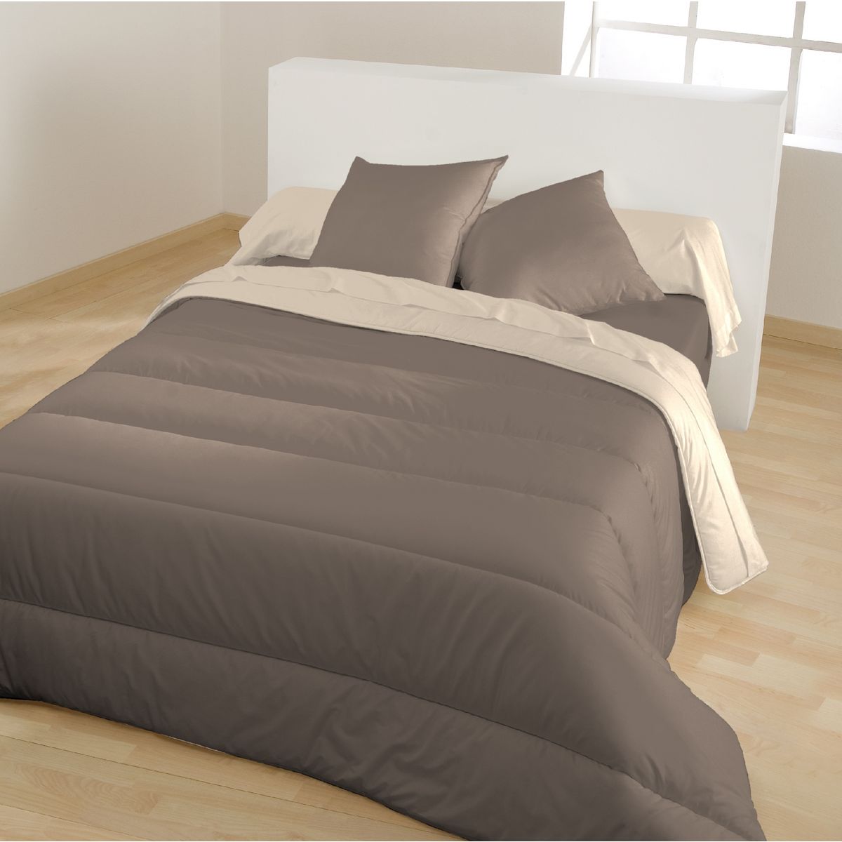 BLEUCALIN Couette bicolore polaire et microfibre