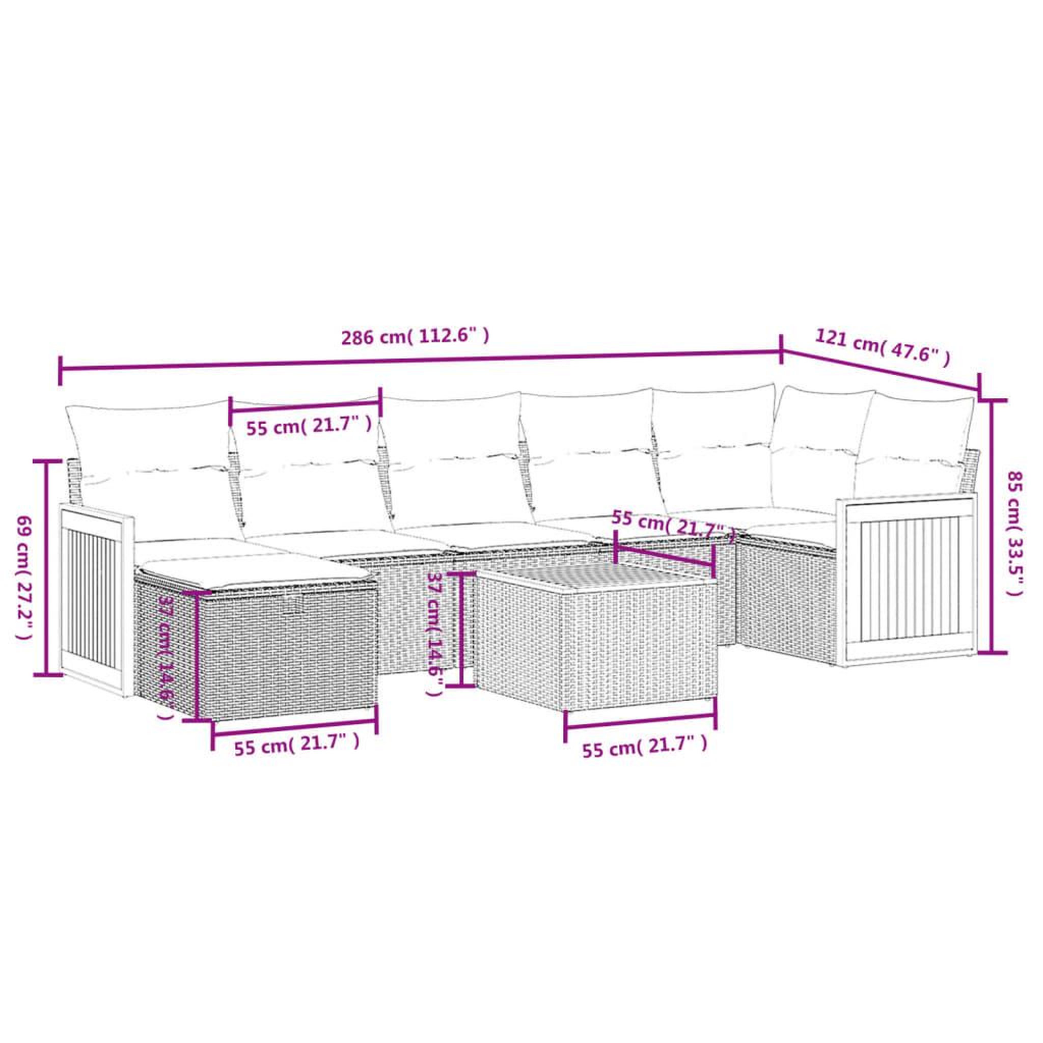 Voir la diapositive 5 : VIDAXL Salon de jardin 8 pcs avec coussins noir resine tressee
