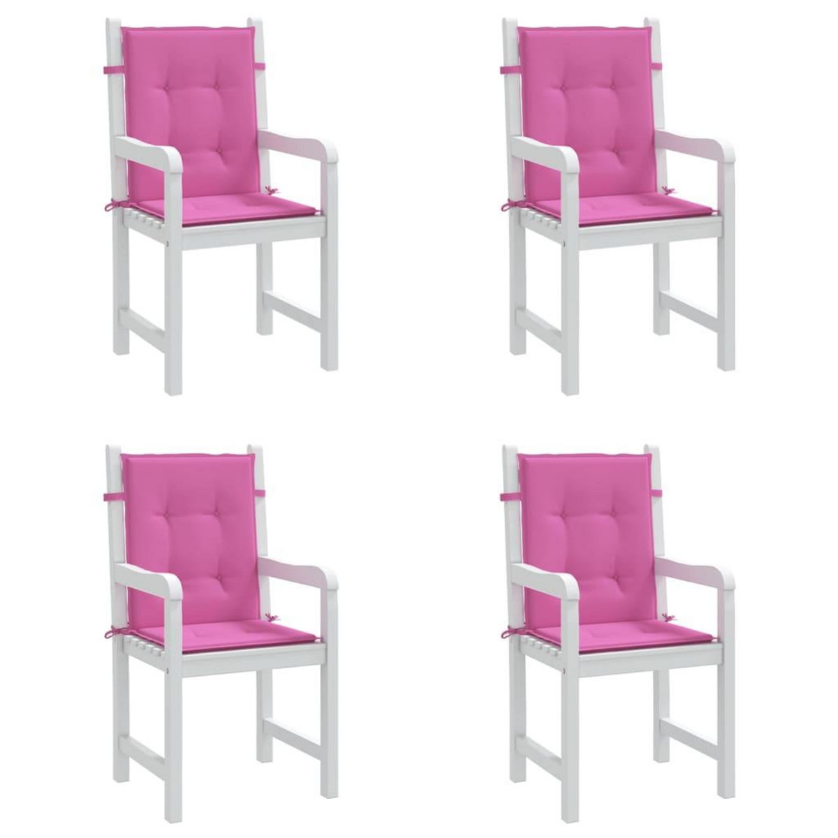 VIDAXL Coussins de chaise a dossier bas lot de 4 rose tissu
